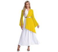Eandarui Adult Women Grecian Adult Costume Dress for Halloween Costumes Senator Caesar Costume Robe Yellow S