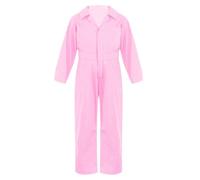 Eandarui Junior Coverall Kids Overall Mechanic Costume Carnival Festival Fancy Dress Up Boiler Suit Jumpsuit Workwear Pink 13-14 Years