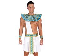 Eandarui Mens Egyptian Pharaoh Costume 4pcs Adult Ancient Greek Costume Halloween Outfits White L