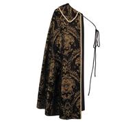 Eandarui Mens Tudor Cape Medieval Renaissance Shawl Half Shoulder Cloak Larp Prince Cape For Halloween Black One Size