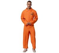 Eandarui Prisoner Costume Men Women Orange Prison Inmate Outfit Adult Jail Costume Prisoner Cosplay Uniform Set Orange A S