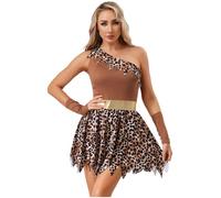 Eandarui Womens Adult Native American Costume Irregular Hem Indian Maiden Princess Outfit For Halloween Dark Brown S