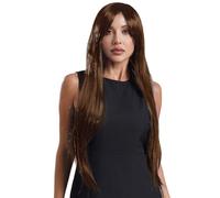 Eandarui Women's Colorful Long Straight Wigs With Bangs Synthetic Hair Wigs For Comic Con Cosplay Brown One Size