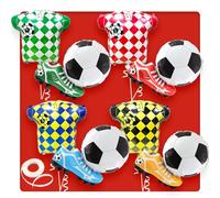 Eanjia 8pcs Soccer Balloons Set - Sneaker Soccer Ball & Jersey Foil Balloons, Helium-Float Soccer balloon Party Decorations for Kids Birthday, School Events & World Cup-Themed Celebrations