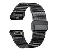 EANWireless for Fenix 7/6/5 Band Replacement, 22mm Easy Fit Mesh Stainless Steel Metal Wristband Watch Strap Compatible for Garmin Fenix 6 Pro/6 Sapphire /5 Plus, Forerunner 935/945/Approach S60-Black