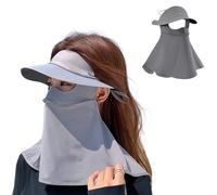 eaonitu Breathable UV Face Cover Visor UPF 50+ Women Summer Face Covering Eye Protection Sunscreen Mask Sports Face Cover, Darkgrey, One Size