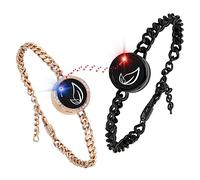EAOYAO Long Distance Touch Bracelets, Couples Bracelets, Remote Smart Matching Couples Bracelet for Long Distance Relationships, Suitable for Girlfriend, Boyfriend, Xmas Gifts