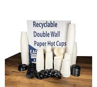 EAP 25 X 12oz (340ml) Disposable Paper Cups | for Hot and Cold Drinks | Sturdy, Double Wall, Insulated, Leak-Proof Coffee Tea Party Cups | Perfect for Personal, Business, Party Uses