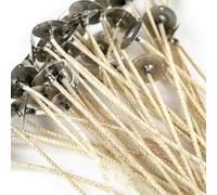 EAP Innovations HTP-62 Candle Making Wicks, Pre-Tabbed, Rigid, Self-Trimming Wicks for Candlemaking, Works with Paraffin, Gel & Vegetable Wax, 6" Length, Pack of 100