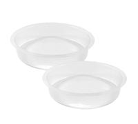 EAP-Replacement Wild Bird Seed Feeder Bowl or Water Dish | Clear Plastic | Standard Size to Fit Most Feeding Station Stands Garden Decoration (2Pcs)