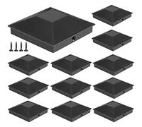 Eapele 4X4(3.5in x 3.5in) Wood Fence Post Caps, PP Plastic Water-Proof UV-Proof, Keep Post from Cracking and Rotting (12pcs, Black)