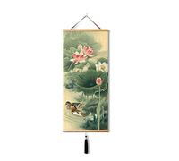 EAPEY Japanese Hanging Scrolls Chinese Wall Hanging Japanese Wall Art-Mandarin Duck Decor Living Room Metaphor Lover