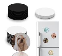EAPIKON 12 Sets Metal Sublimation Magnets Blank, 5cm Round Personalized Refrigerator Magnetic Sticker for Whiteboard, Decorative Fridge Magnet for Kitchen Home Decor DIY