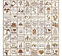 EAPIKON 64Pcs Stencils for Crafts Reusable for Painting, Drawing Art Template for Father's Day and Mother's Day, for Card Making Scrapbook Decor