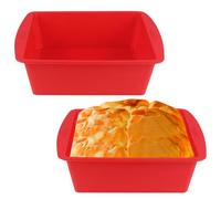 EAPMGQR 2Pcs Silicone Cake Moulds, Square Baking Tray Cake Tin Non-Stick Brownie Cake Pan for Cheesecake, Brownie, Cake, Bread, Pancakes, Pizza, Chocolate Pie, 19.5×17.5×5.5cm