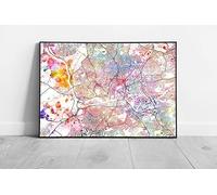 EAPoster Central BRISTOL Street Map Art Print watercolour names Ready to Hang Wall Art Print Framed Picture print A2 Print Only (59x42cm)