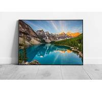 EAPoster Moraine Lake Rocky Mountains Canada Canadian Landscape Ready to Hang Wall Art Print Framed Picture print Black Frame A3 (42x30cm)