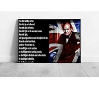 EAPoster Winston Churchill We shall never surrender quote Ready to Hang Wall Art Print Framed Picture print Black Frame A3 (42x30cm)