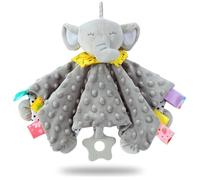 EAQ Baby Comforter Blanket, Soft Comforter for Newborn With Bell Taggies Teether,Baby Boy & Girl Gift, Baby Essentials for Newborn