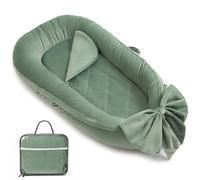 EAQ Baby Nest Pod for Newborn,Baby Sleep Pod Soft Breathable 100% Cotton Napping or Traveling for 0-12 Months,Travel & Baby Essential Gift for newborn (Sage Green)