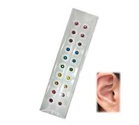 Ear Acupuncture Patch, Ear Acupuncture Patch Set, Promote Blood Circulation and Relieve Pain for Beginners (Colored Crystal, 20)