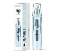 Ear and Nose Hair Trimmer Clipper, 2025 Professional Painless Eyebrow & Facial Hair Trimmer for Men Women, Battery-Operated Trimmer with IPX7 Waterproof, Dual Edge Blades for Easy Cleansing, Blue