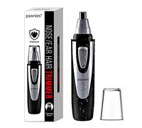 Ear and Nose Hair Trimmer Clipper, 2025 Professional Painless Eyebrow & Facial Hair Trimmer for Men Women, Battery-Operated Trimmer with IPX7 Waterproof, Dual Edge Blades for Easy Cleansing
