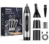 Ear and Nose Hair Trimmer for Men, USB Rechargeable Nose Clipper Professional Painless Nasal Shaver Razor 3 in 1 Electric Eyebrow Facial Hair Trimmer Kit Waterproof Dual-Edge Blades Easy Cleansing