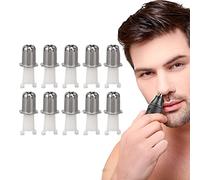 Ear and Nose Trimmer Replacement Heads 10-Pack, Electric Nose Trimmer Clipper Head with 360 Degree Rotating Dual Blades for Universal Use