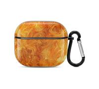 Ear Bud Case Orange And Yellow Lava Square Earbud Case with Carabiner Clip Earphone Storage Bag for AirPod Case 3rd Generation Cover with Keychain Accessories