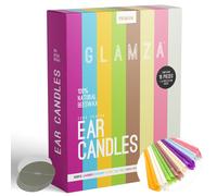 Organic Hopi Ear Candles for Blocked Ears - All Natural Ear Wax Remover - GLAMZA 100% Natural Beeswax Candle - 16 pcs (8 Pairs) with 8 Protective Disc Cones for Safe & Effective Ear Candling