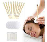 Ear Candles for Wax Removal, 10 PCS Ear Candles for Relieve Ears, Hopi Ear Candle Kit with 5 Protective Disks+10 Cotton Swab, Hopi Ear Candles UK, Earwax Removal Candling for Ear Cleaning