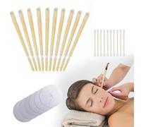 Ear Candles for Wax Removal, Natural Organic Beeswax Ears Candles Kit - 10 Ear Wax Removal Candle with 5 Protective Discs & 10 Swabs for Safe Ears Waxs Removals, Blocked and Relaxation
