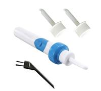 Ear Cleaner - Earwax Remover | Electric Ear Wax Remover | Safe with 2 Washable Silicone Replacement Heads & Cleaning Brush Portable Earwaxx Vacuum Suction Tool for Adults & Kids Soft, Painless, Reusa
