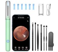 Ear Cleaner with Camera, Ear Wax Removal Kit with 1080P, Ear Camera Otoscope with LED Light, Ear Cleaning Kit for iPhone, iPad, Android Phones-Green