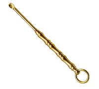 Ear Cleaning Spoon - Brass Ear Wax Removal Spoon | Portable Alloy Brass Gloss Round Ear Pick, Brass Ear Cleaner Spoon, Curette Ear Cleaning Tool with Keyring for All Ages Adults Boys Girls