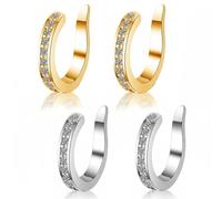Ear Clip 2pcs Ear Corrector Clip Minimalist Cuffs Non Piercing, Zirconium Dainty Gold and Silver Climbers for Everyday Wear