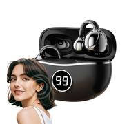 Ear Clip Earbuds - Ergonomic Clip-Ons Buds, Sleek Wireless Earpiece | Hands-Free Open Audio Gear, Non-Intrusive Headphone Tool, Portable On-Ear System, Soft-Touch Audio Wearable for Cyclists Travelers