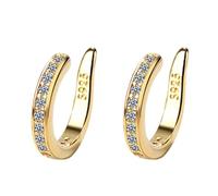 Ear Clips for Ear Corrector, 2025 New Ear Clips for Women, Non Piercing Plated Ears Cuffs For Non-Pierced Ears With Diamonds Ear Bone Clips (1Pairs-Gold)