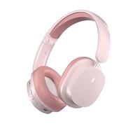 Ear Cushion SY-T2 Bluetooth Over Ear Headphone, Wireless Spatial Sound Effective Foldable Gaming Headset with TF Card Play Mode, 3.5mm Audio Cable and Charging Cable- Bright Pink