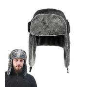 Ear Flap Winter Hats,Cozy Winter Warm Hunting Trapper Caps - Winter Hats Ear Skin Care Caps for Mountain Climbing, Cycling, Fishing, Outdoor Working, Skiing Black