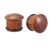 Ear Gauges Red-brown Single Flared Wood Plugs Black Ear Plugs Tunnel Sandalwood Plugged Ears Mushroom Shaped Ear Stretching Kit