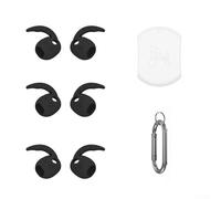 Ear Hooks for Samsung Galaxy Buds 4 Pro - Non-Slip Silicone Ear Hooks with Anti-Loss Function for Sports & Fitness - Black White (Black)