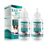 Ear Mite Treatment for Dogs & Cats, Dog Ear Infection Treatment Drops, Soothes Itchy Ears, Cleans Wax & Debris, Relieves Yeast Infection, Ear Care Solution for Puppies, Kittens, and Adult Pets, 44ml