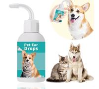 Ear Mite Treatment for Dogs Cats, Ear Care for Dogs, Ear Cleaner for Dogs, Provides Relief for Yeast Infection-Itching and Odours, Ear Mites Built-Up Wax And Dirt, First Aid Antiseptic for Dogs Cats