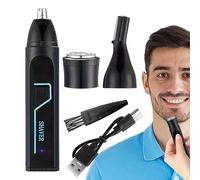 Ear Nose Trimmer - 13cm Ceramic Cutting Edge Grey, Cordless Grooming Implement, Quiet Technology, Ergonomic Grip Shaver | Precision Trimming Solution for Edges Appearance