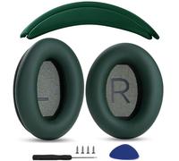 Ear Pads Cushions + Headband Replacement Earpads Compatible with Bose QuietComfort 45 QC45 35 QC35, QC35 ii Over-Ear Headphones Easy DIY Installation,Protein Leather Parts (Green Kit)
