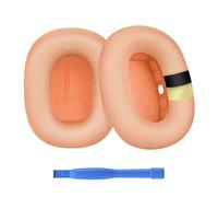 Ear Pads Replacement for AirPods Max Headphone by MMOBIEL - Premium - Mesh Fabric Ear Pad Cushions with Silicone Layer - Noise Isolation Earpads Replacement - Orange