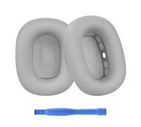 Ear Pads Replacement for AirPods Max Headphone by MMOBIEL - Mesh Fabric Ear Pad Cushions - Noise Isolation Earpads Replacement - Silver