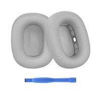 Ear Pads Replacement for AirPods Max Headphone by MMOBIEL - Mesh Fabric Ear Pad Cushions - Noise Isolation Earpads Replacement - Silver